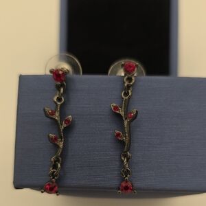 Elegant Red Gemstone Earrings